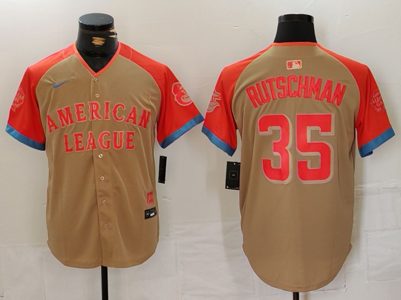 Men Baltimore Orioles #35 Rutschman Orange All star 2024 Nike MLB Jersey style 1